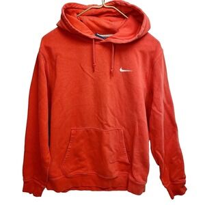 Vintage Nike Mens Size Large Embroidered Swoosh Hoodie Red 90s 2000s Sweatshirt